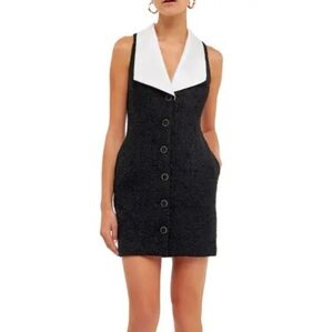 Endless Rose Black Dress with White Collar